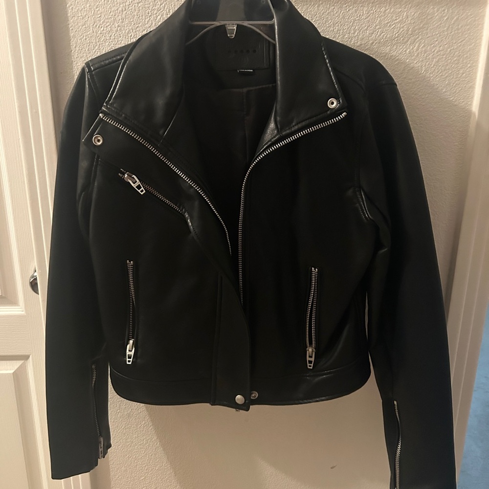 Blank NYC Black Leather Moto Jacket